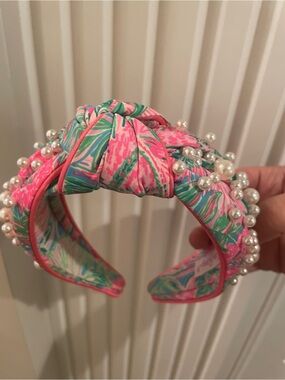 Lilly Pulitzer Pink & Green Tropical Print Padded Headband